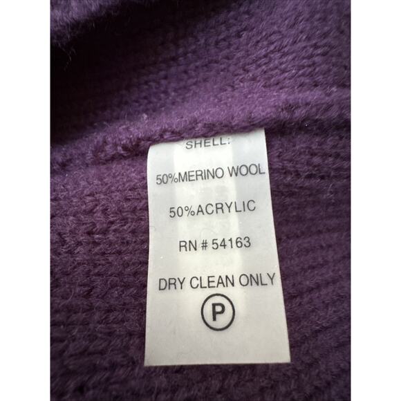 Calvin Klein Womens Medium Dress Purple Short Sleeve Cable Knit Sweater Dress - Picture 7 of 7